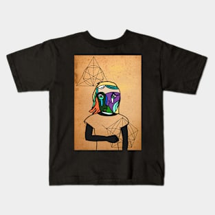 FemaleMask NFT with AbstractEye Color and GreenSkin Color - Unnamed Kids T-Shirt